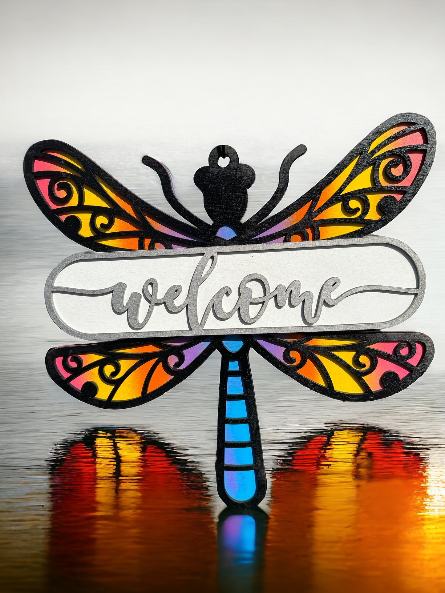 Welcome Dragonfly -Hanger, Door/Wall