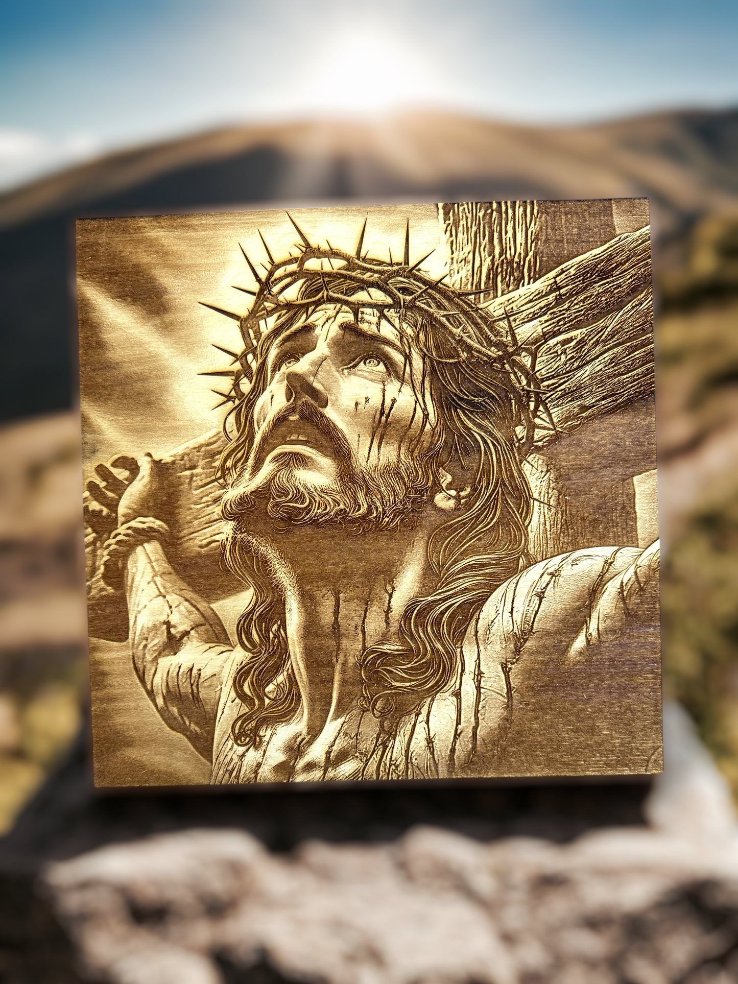 3D Illusion Engraving -Christ on the Cross