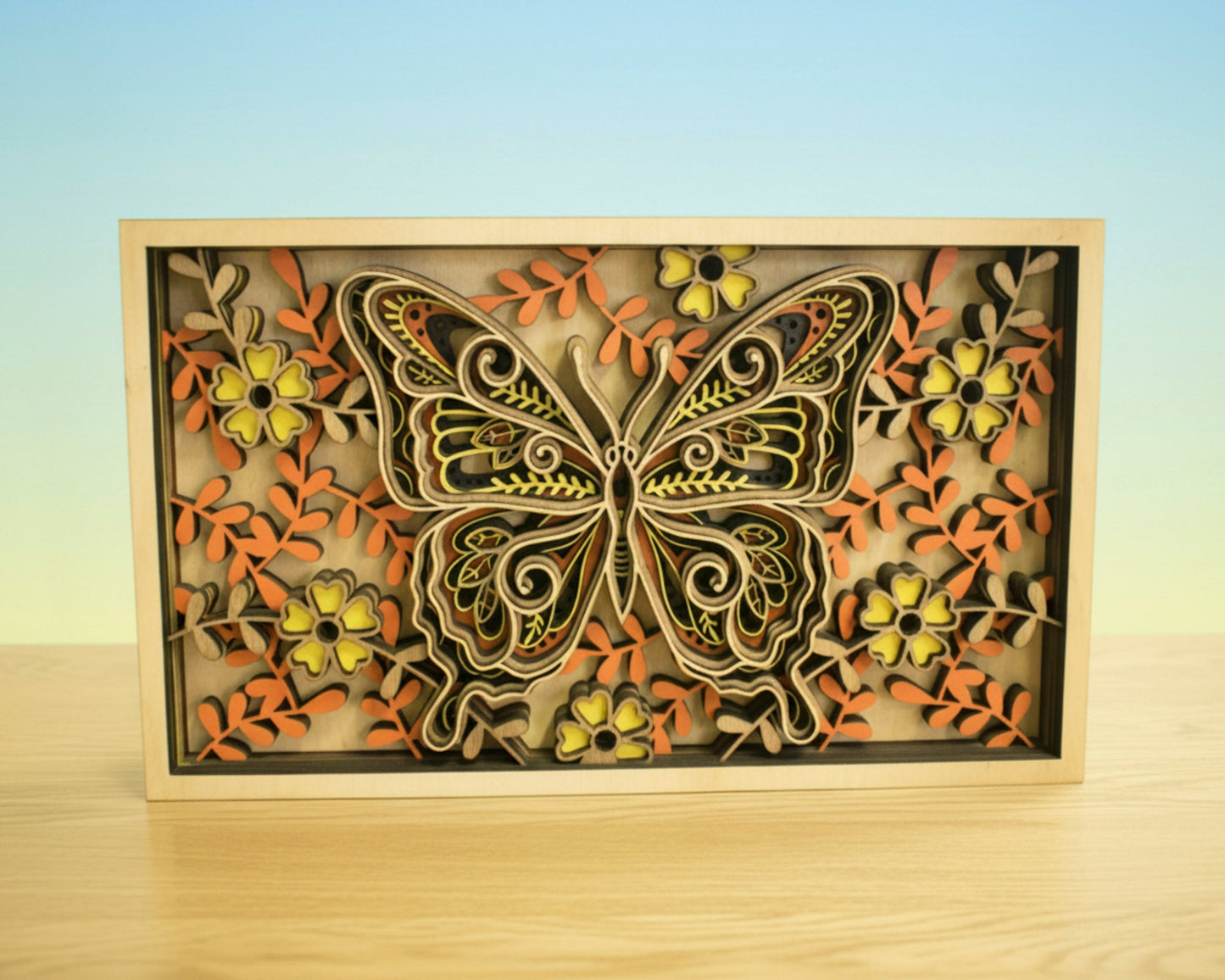 Butterfly Layered Large Wall Art