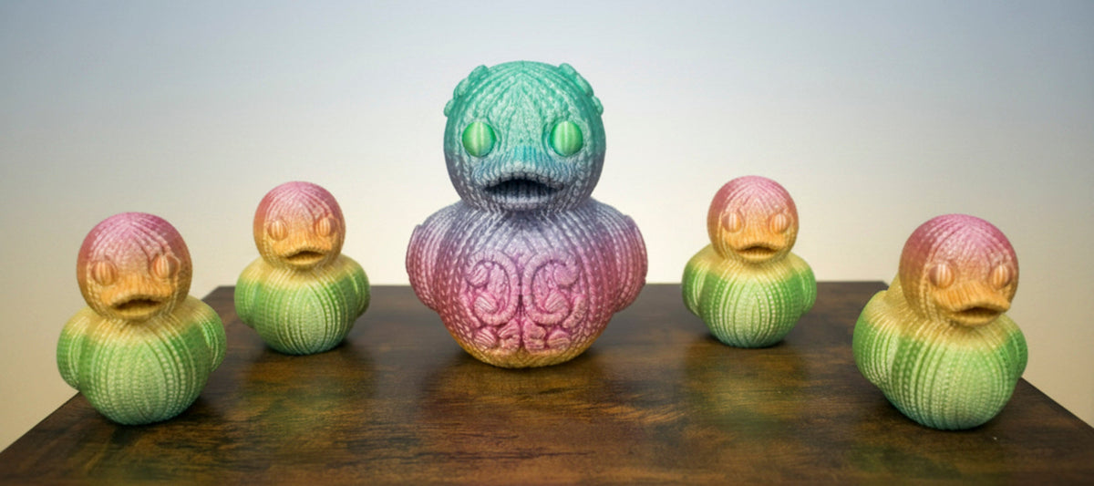 Mama Duck & Ducklings Set 3D printed