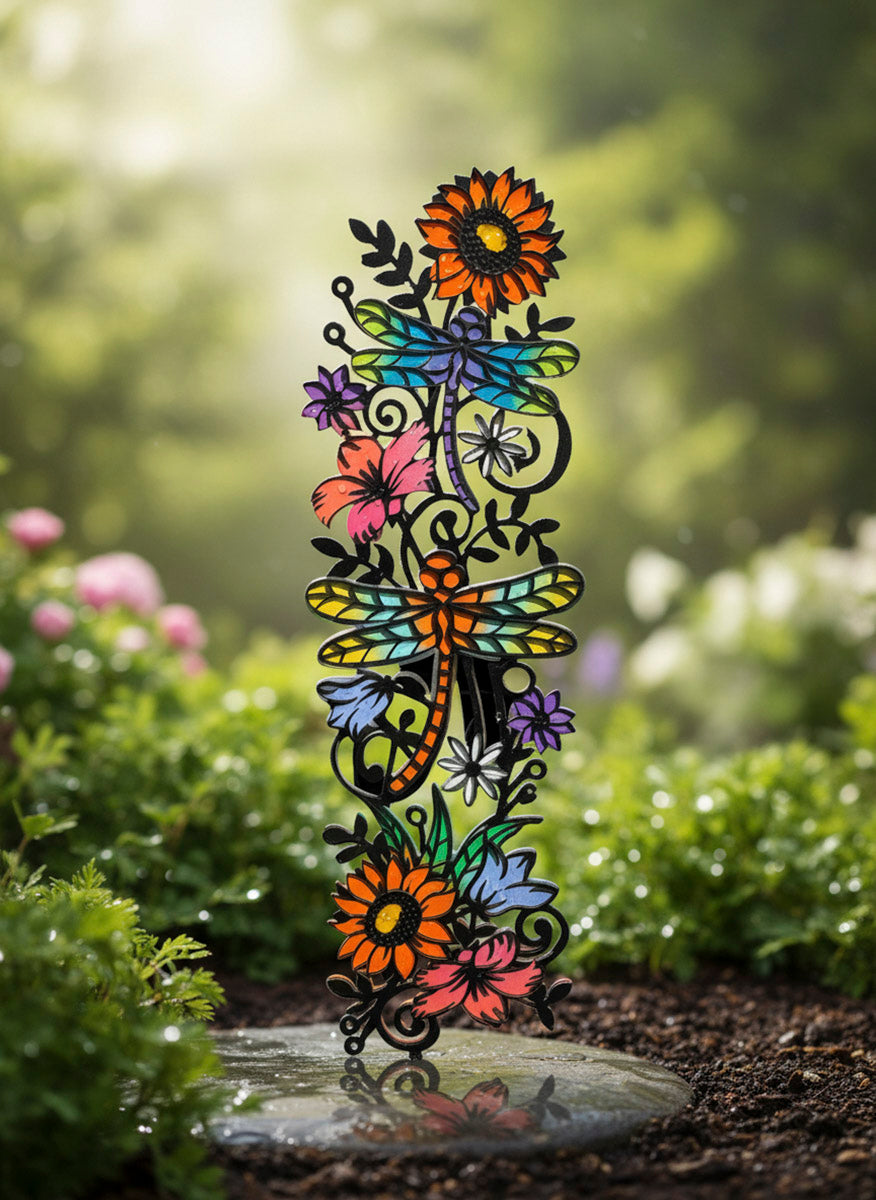 Dueling Dragonflies Wall Garden Decor