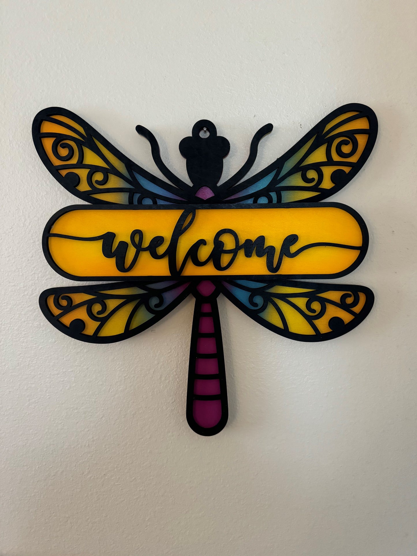 Welcome Dragonfly -Hanger, Door/Wall