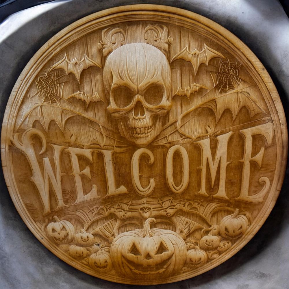Spooky Welcome Skull 3d Illusion