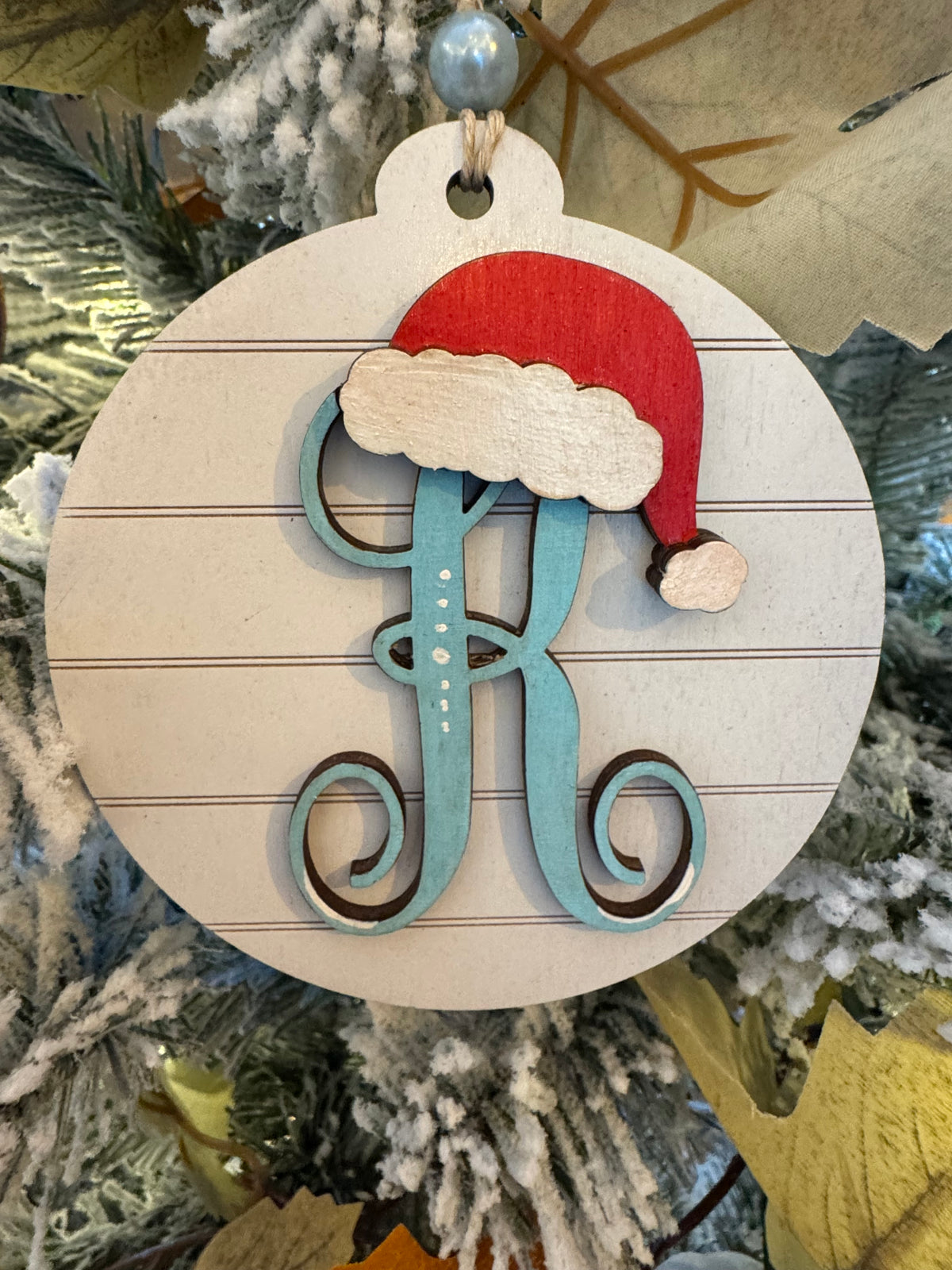Personalized Calligraphy Letter Holiday Ornament