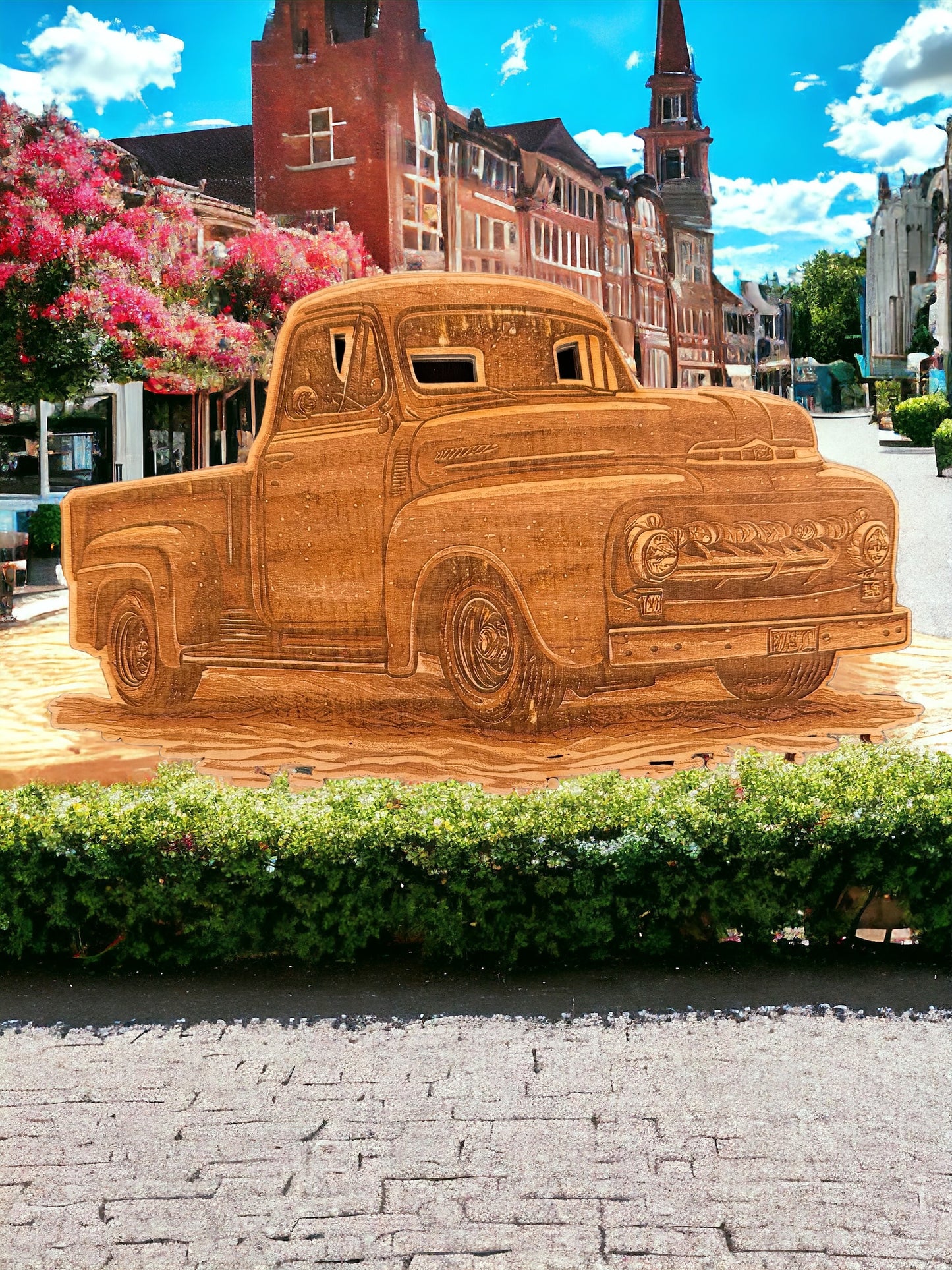 3D Illusion Engraving -Antique Truck