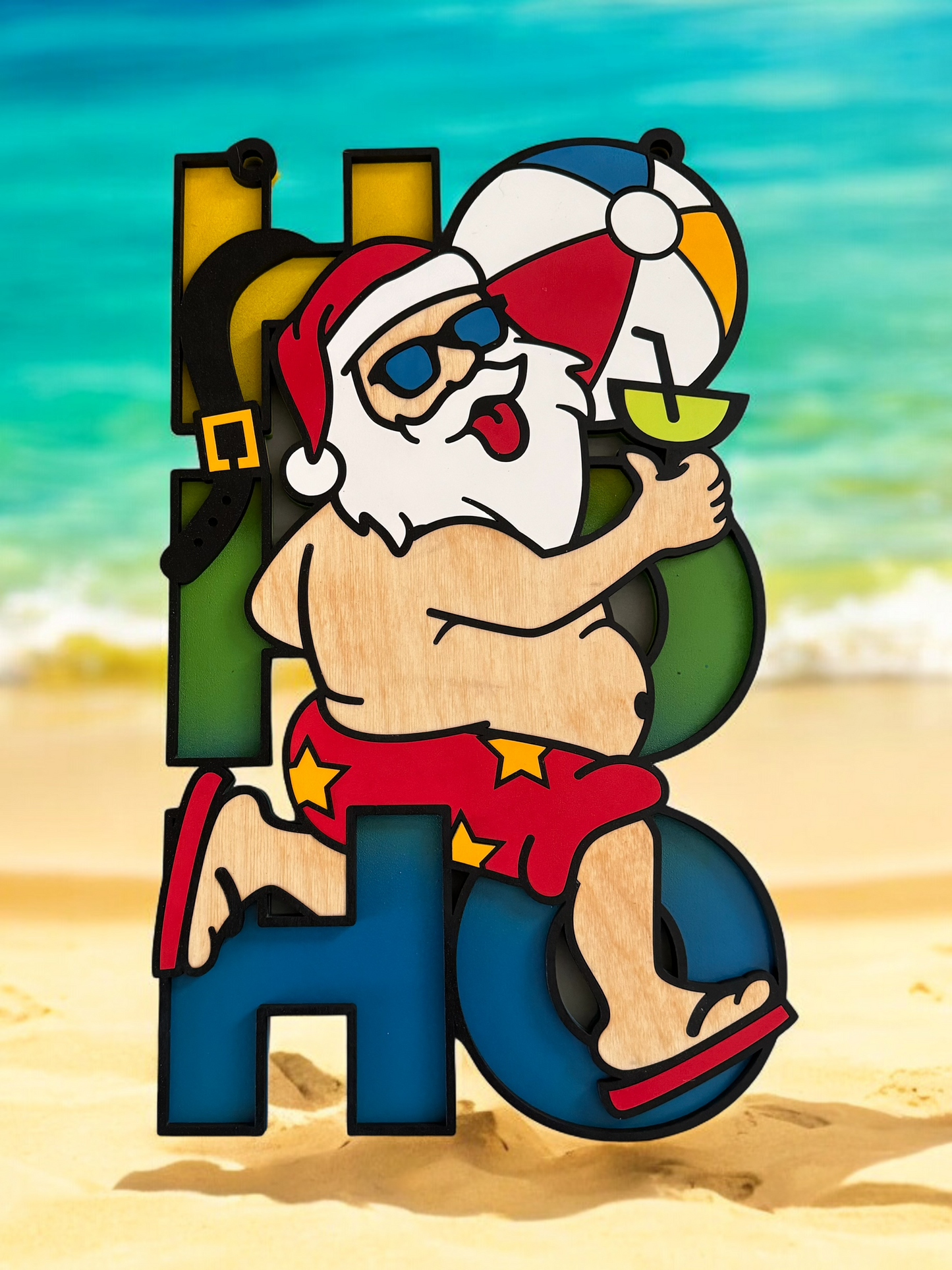 Home Decor/Gift -Santa on Vacation