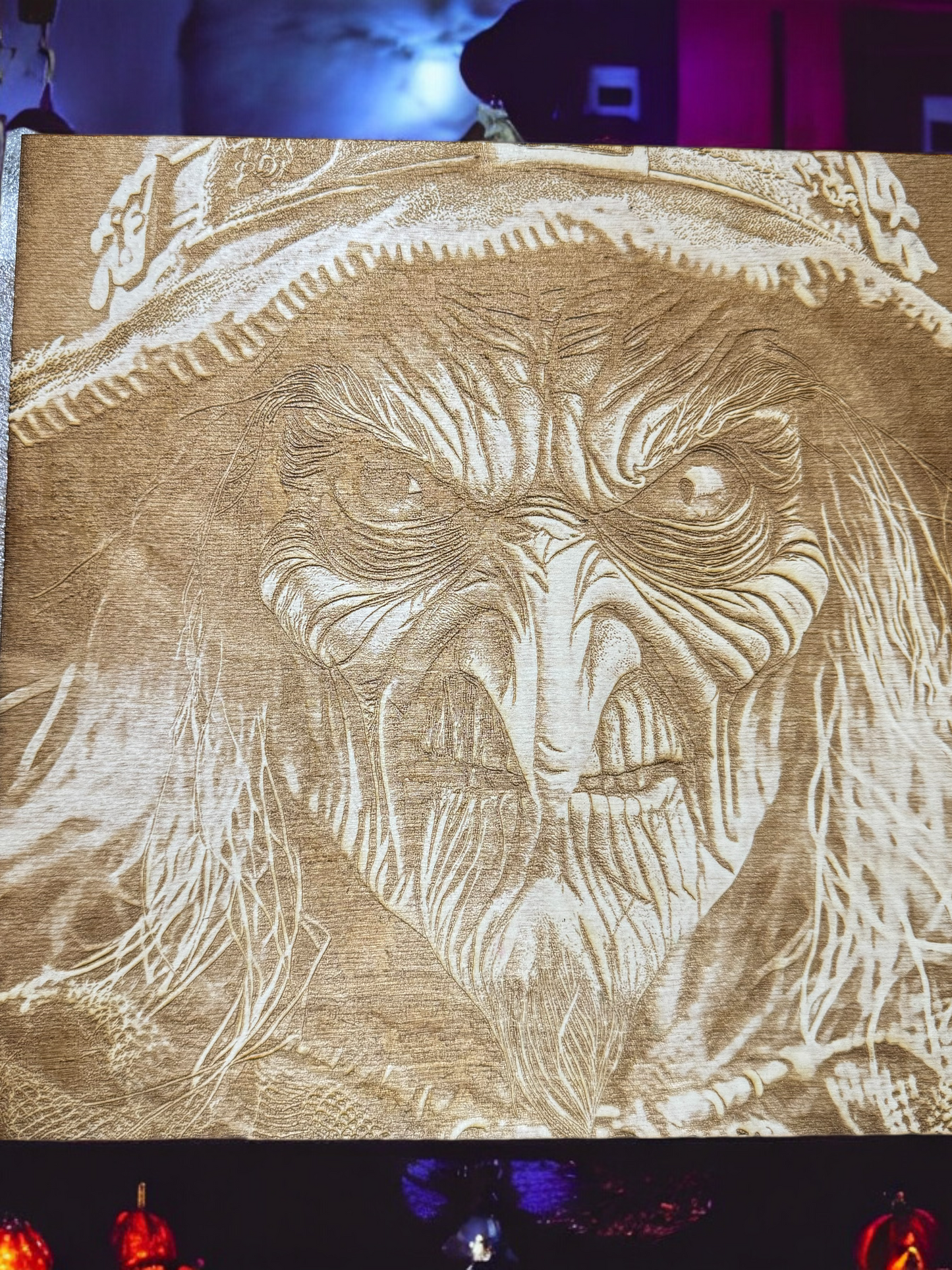 3D Illusion Engraving -Scary Witch