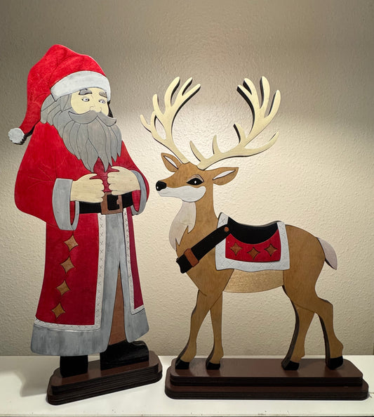 Old World Santa and Reindeer