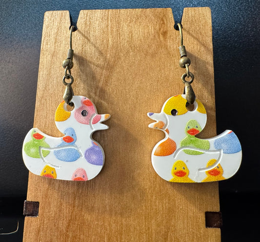 Rubber Duck Acrylic Earrings -Sm