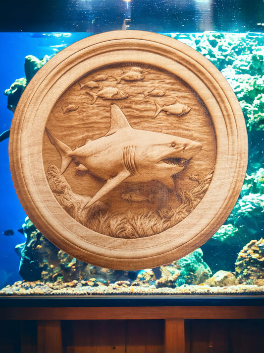 3D Illusion Engraving -Fish are Friends, not Food