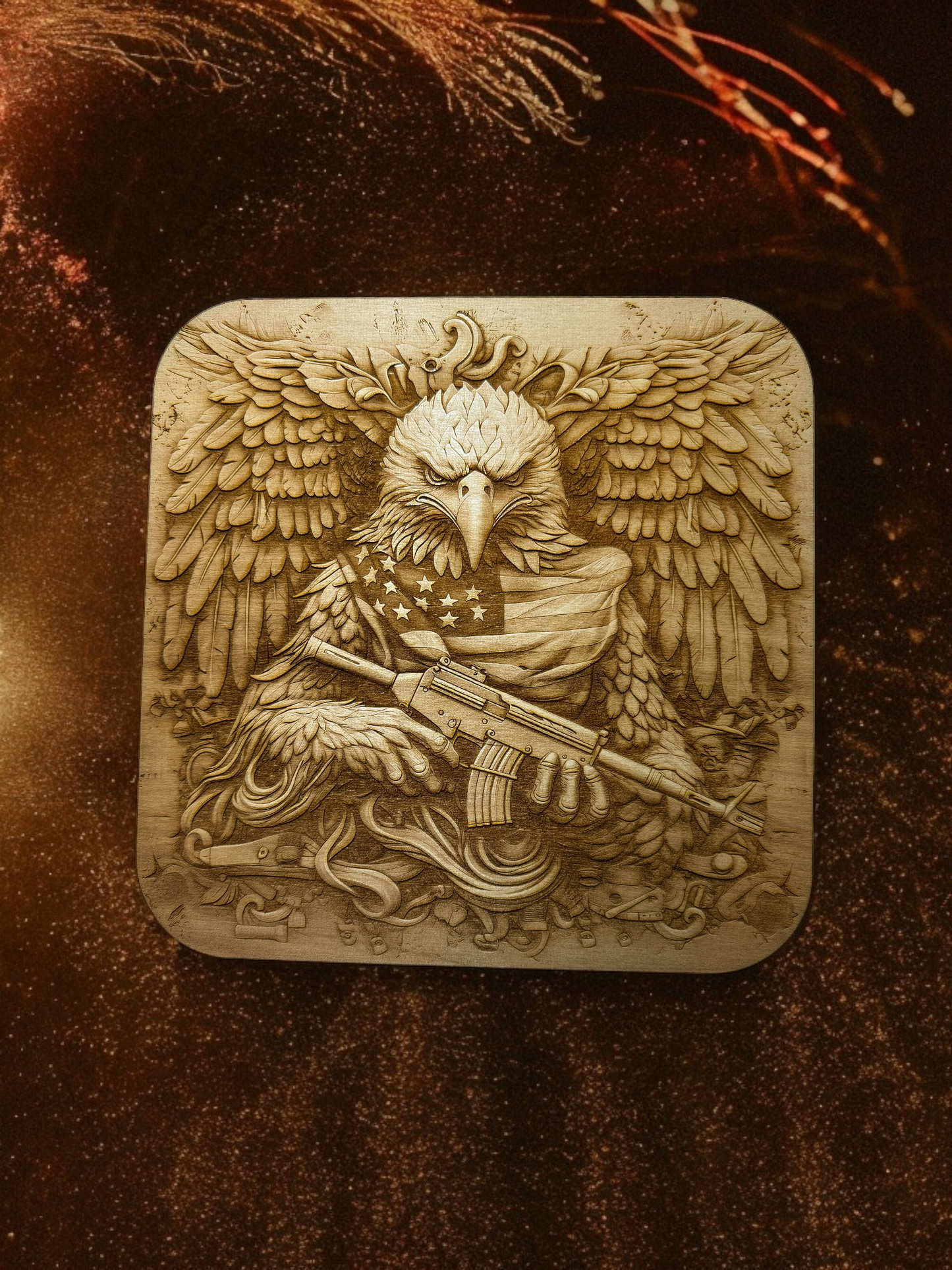 3D Illusion Engraving -Armed Eagle