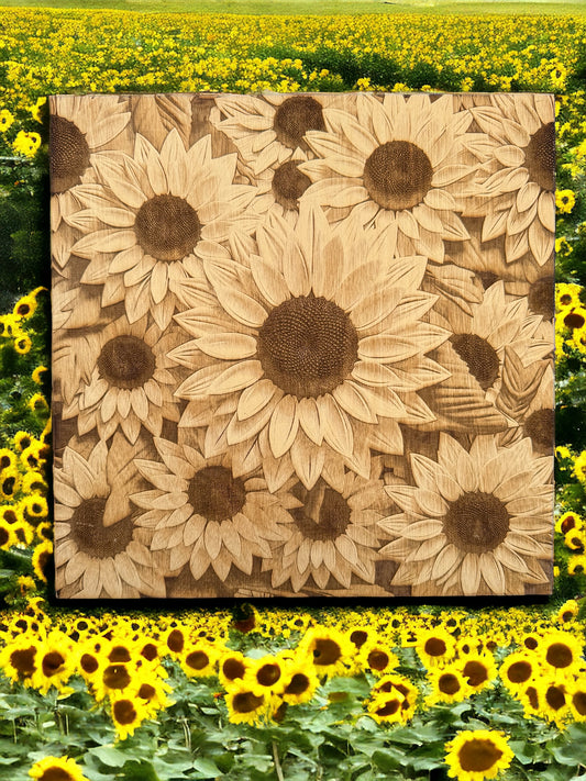 3D Illusion Engraving -Sunflower Field