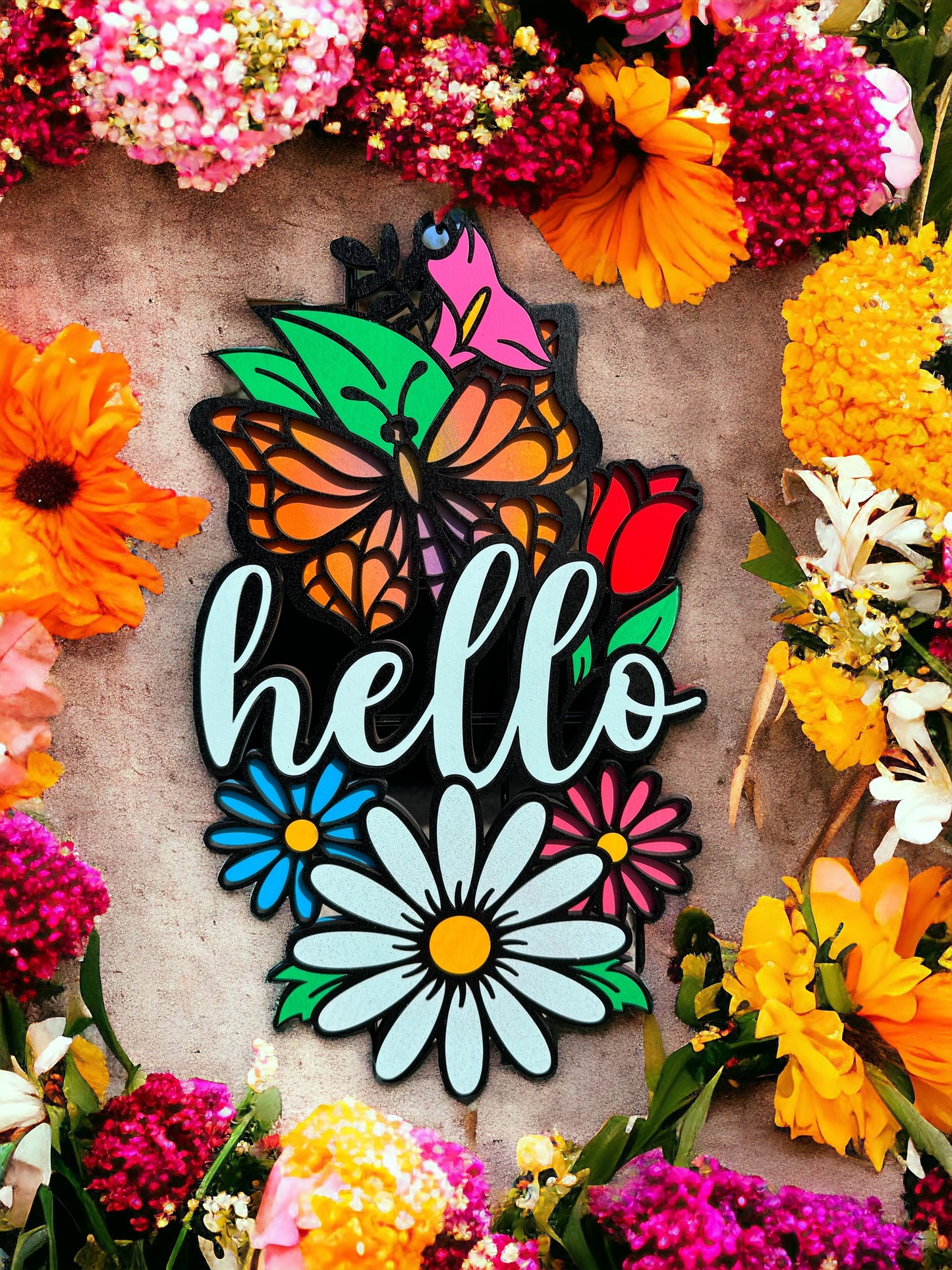 Hanger- Door/Wall -Hello Spring Daisy