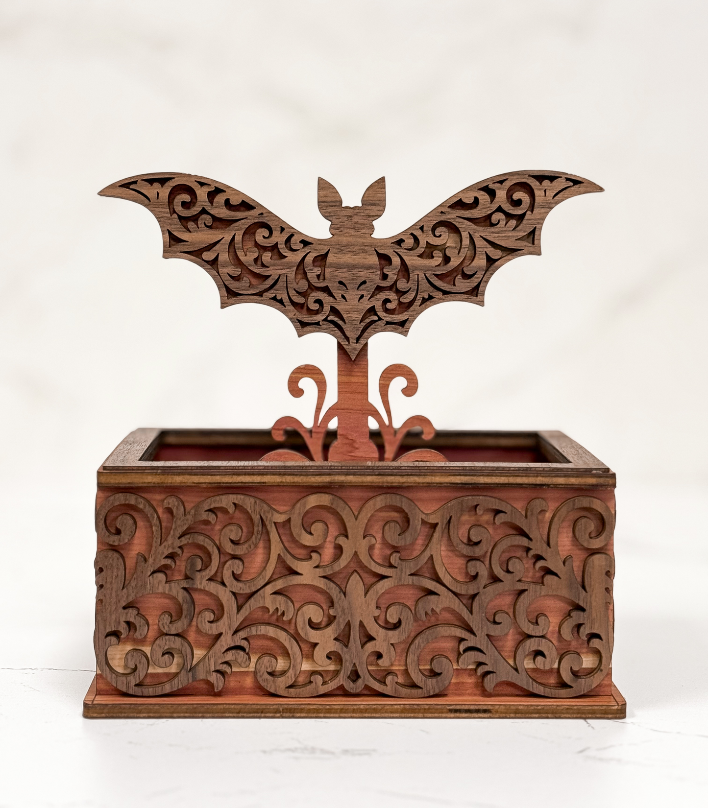 Filigree Bat & Moon Wooden Décor -Decor / Gifts