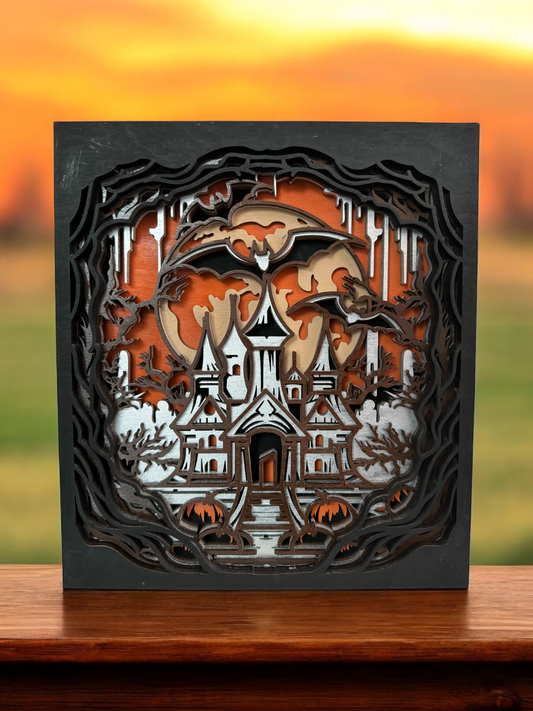 Home Decor/Gift -Haunted House Mandala