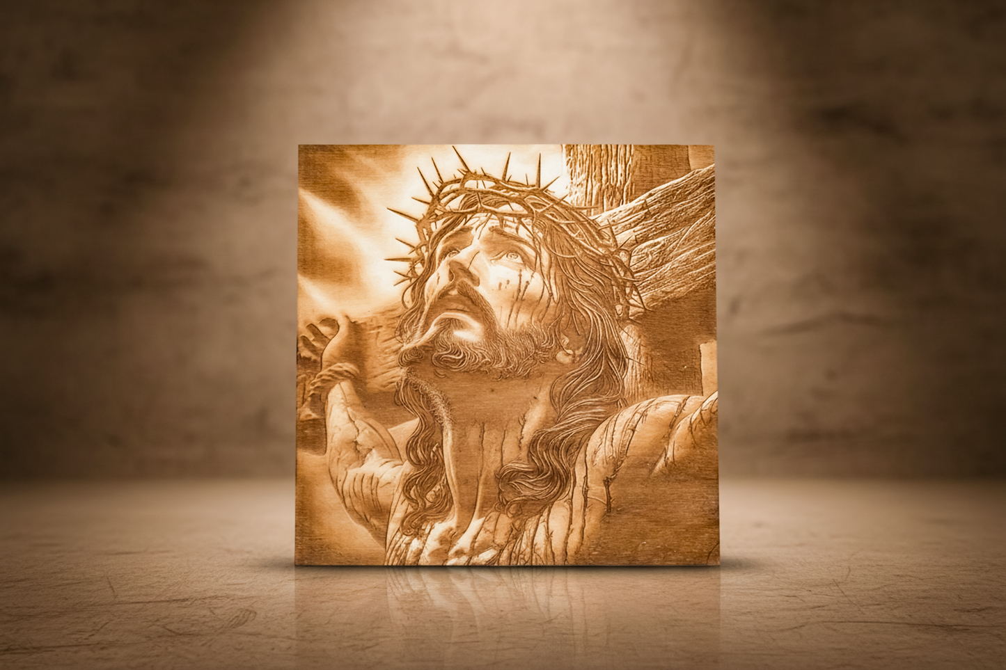 3D Illusion Engraving -Christ on the Cross