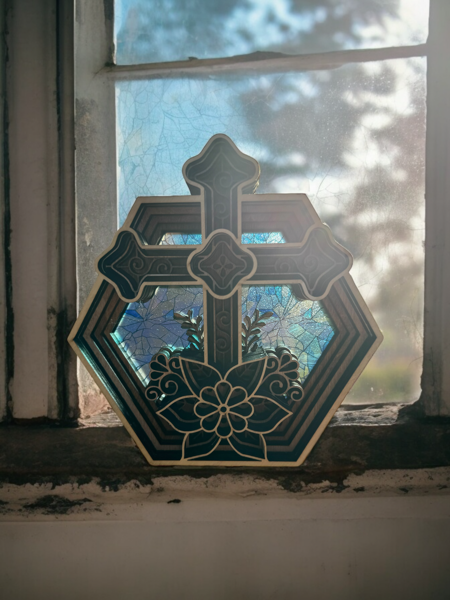 Home Decor/Gift - Cross Shelf Suncatchers