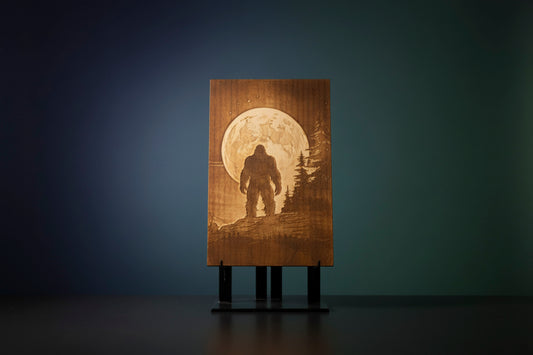 Bigfoot in Full Moon -3D Illusion Engraving