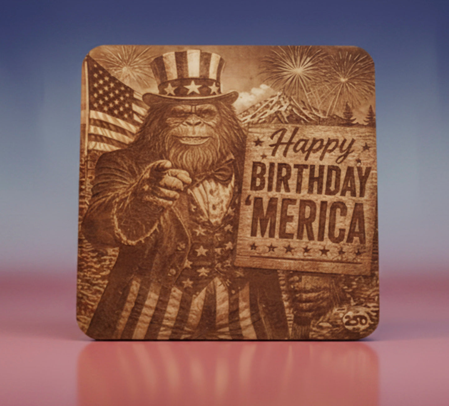 Happy Birthday 'Merica Engraving