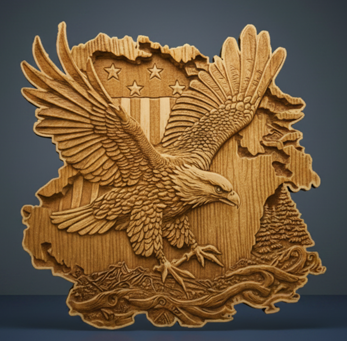 Eagle, cutout -Engraving