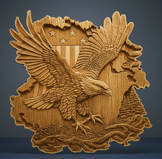 Eagle, cutout -Engraving
