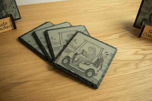 Golfcart Manatee Slate Coasters