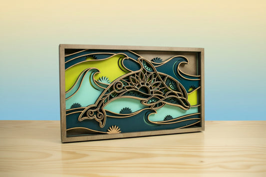 Dolphin Layered Large Wall Art