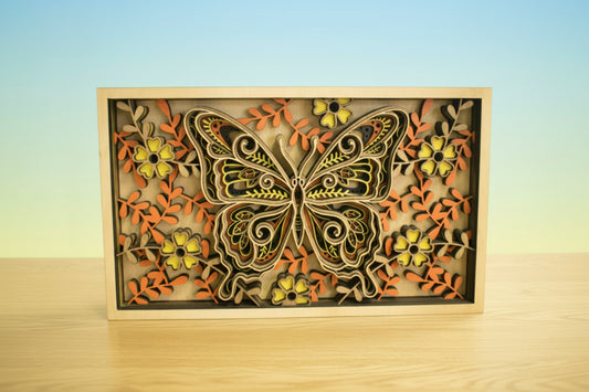 Butterfly Layered Large Wall Art