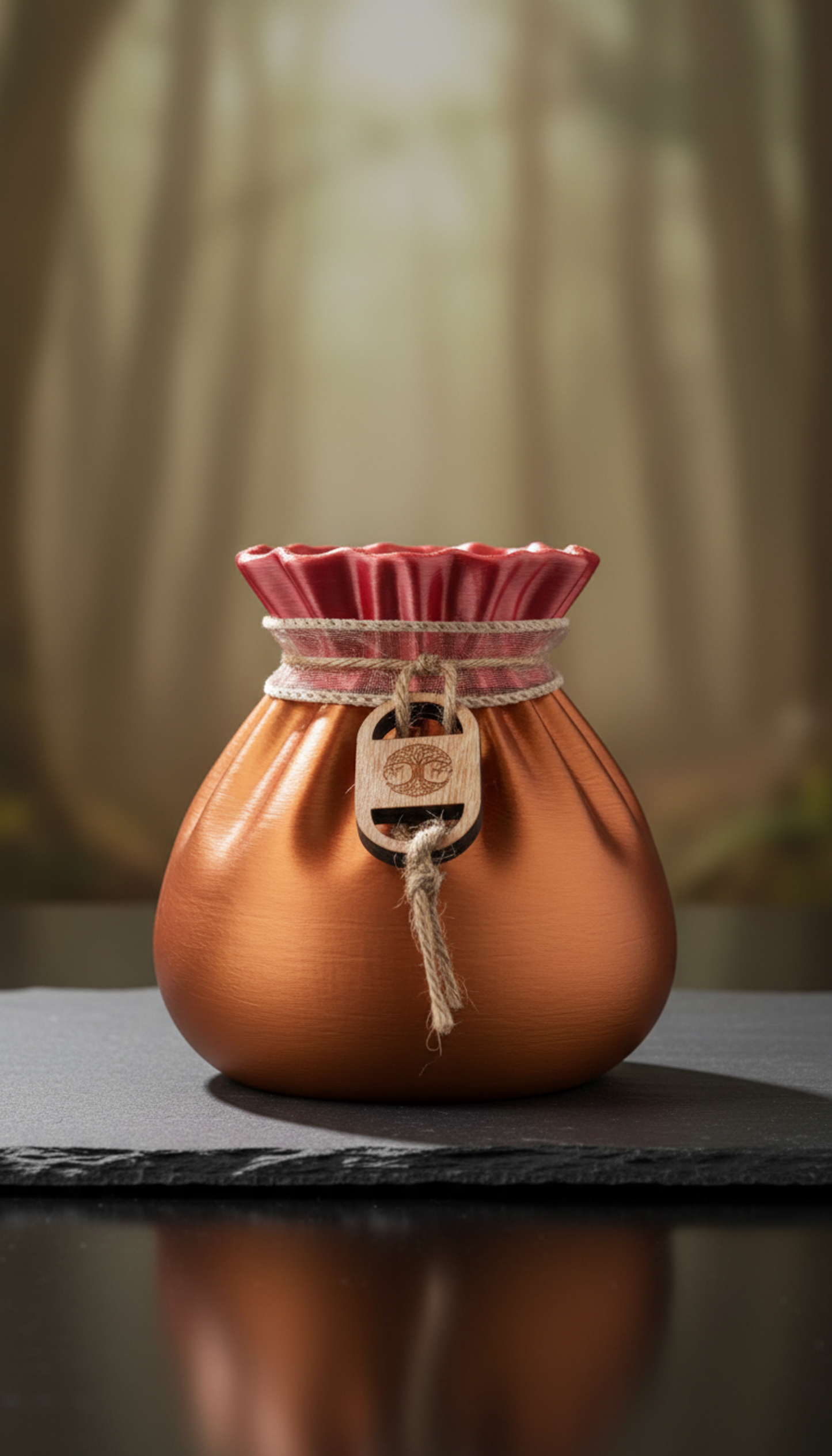 Minimalist 3D Printed Drawstring Pouch Vase
