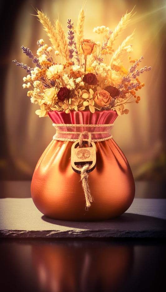Minimalist 3D Printed Drawstring Pouch Vase