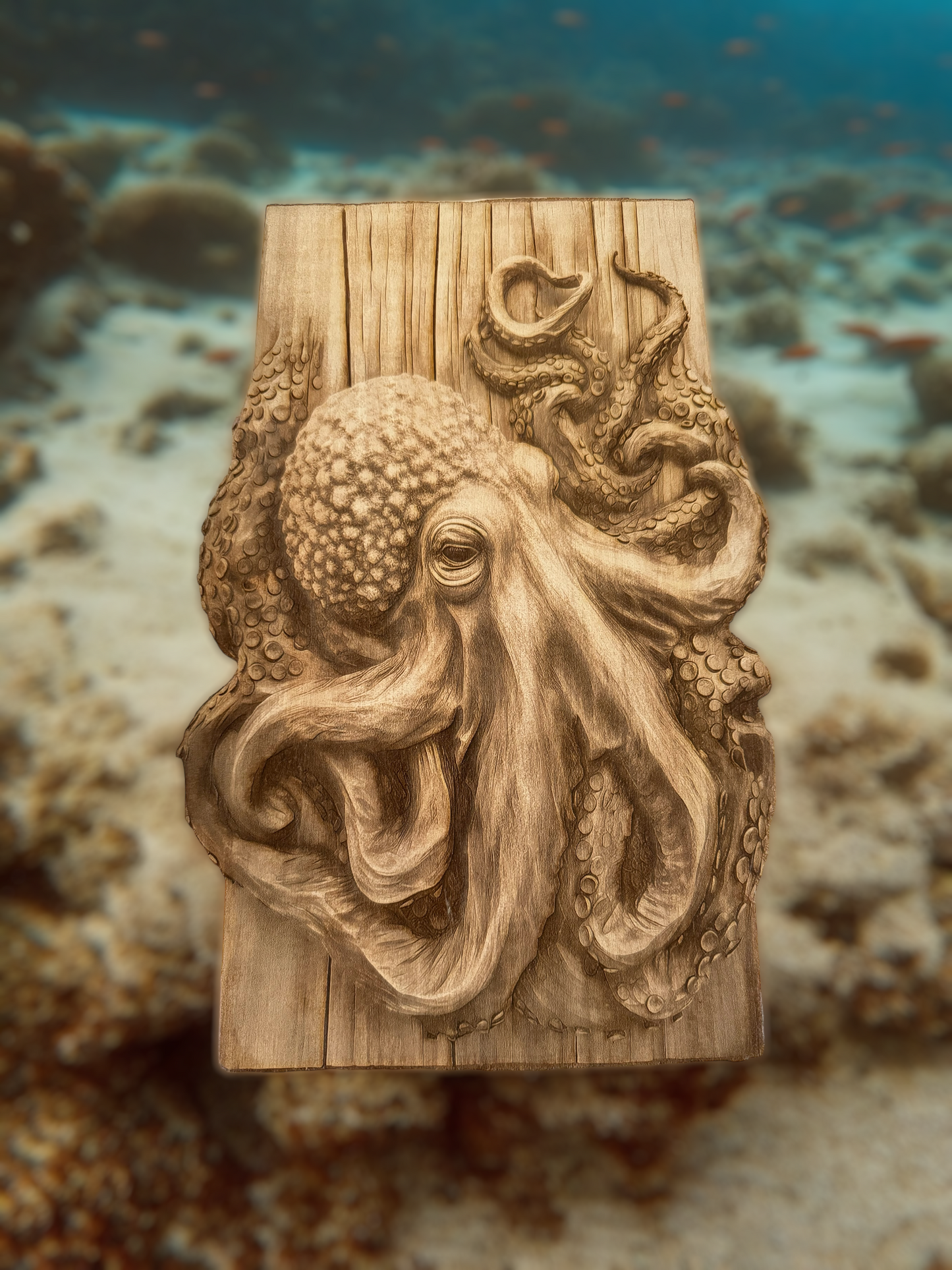 3D Illusion Engraving -Octopus