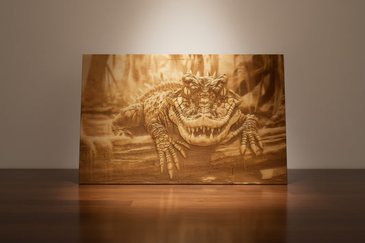 Gator Log 3D Illusion Artwork