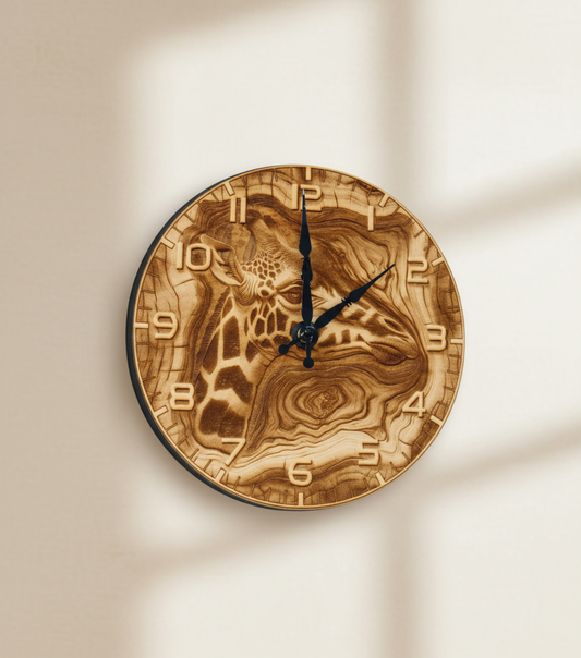 Giraffe Clock 3D Illusion