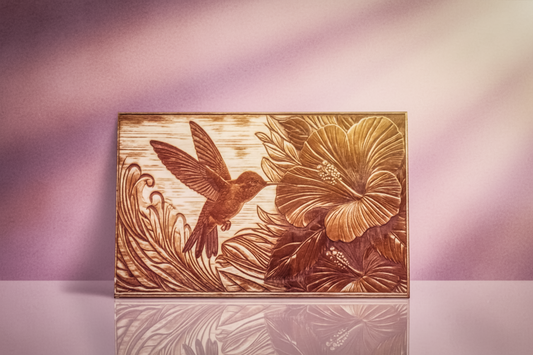 Hummingbird and Hibiscus 3D Illusion