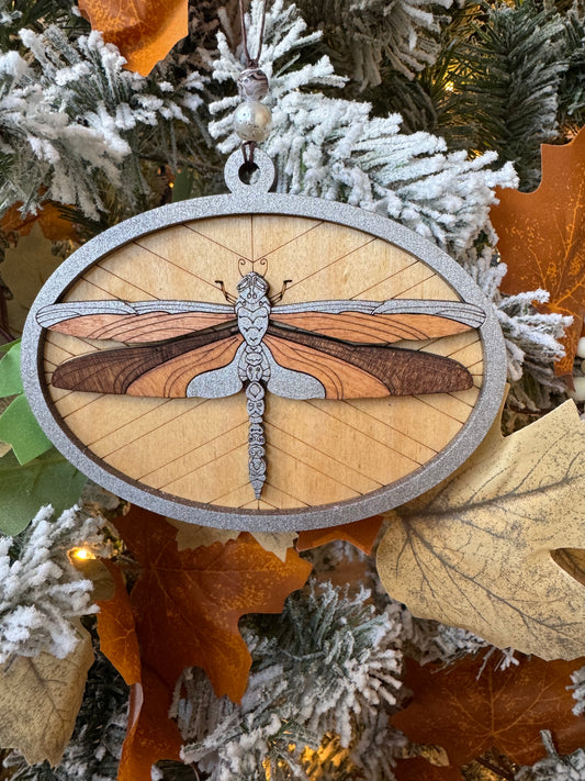 Dragonfly Holiday Ornament -Handcrafted Layered