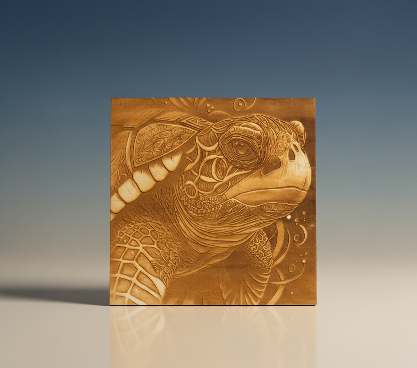 3D Illusion Art -Old Man Sea Turtle