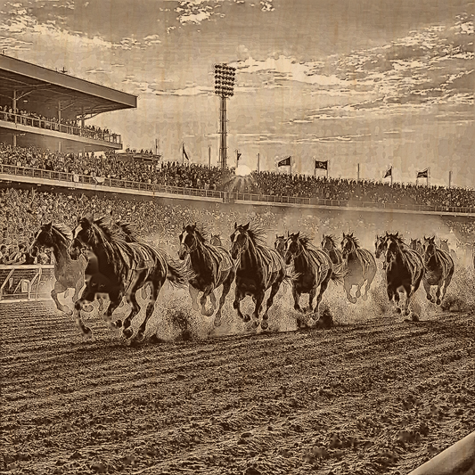 3D Illusion Engraving -Horse Dirt Track Racing