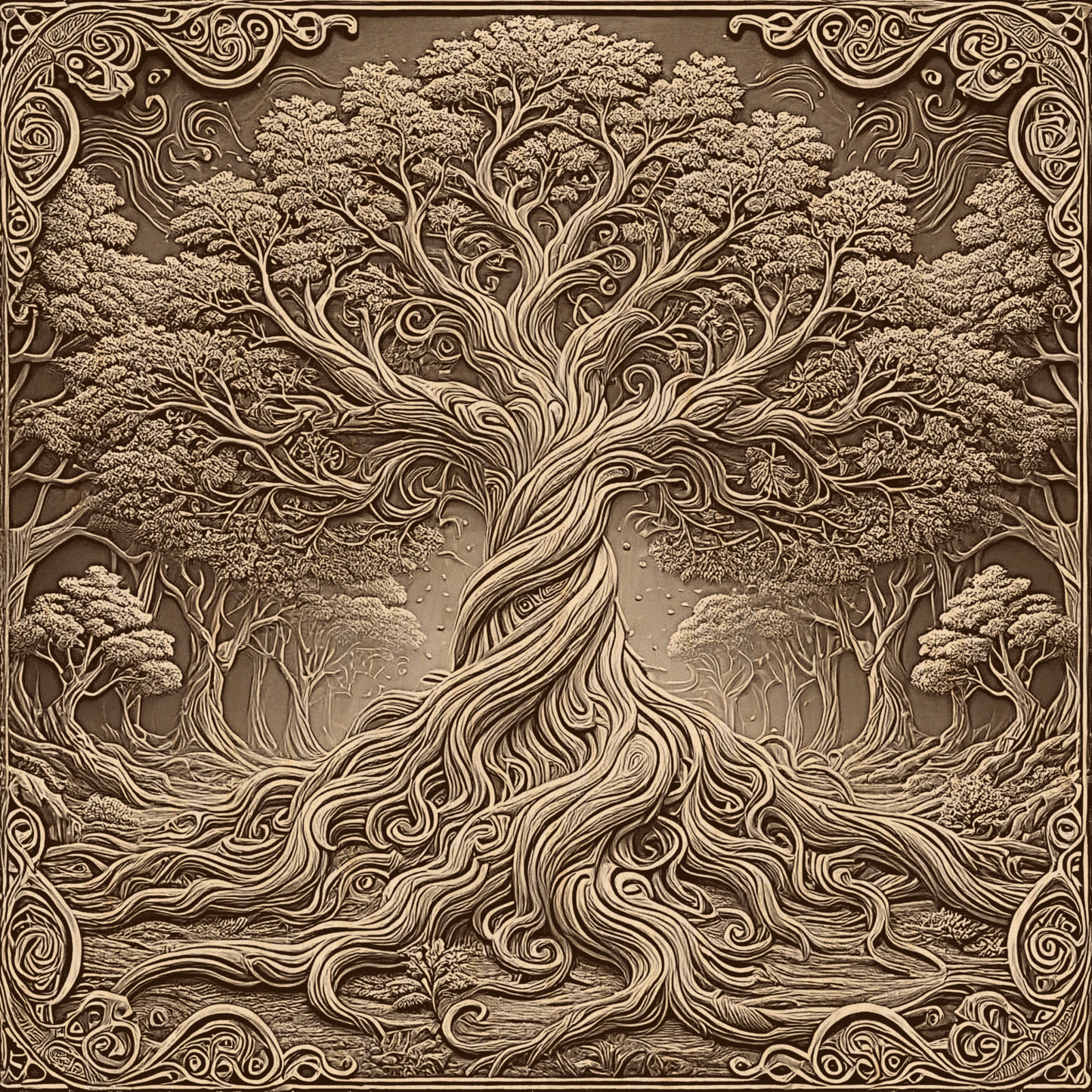 3D Illusion Engraving -Tree of Life v3