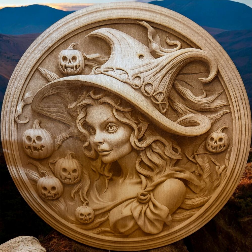 Enchanted Witch Halloween 3d Illusion Engraving
