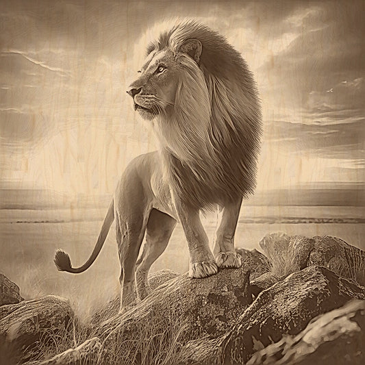 3D Illusion Engraving -Savannah Lion